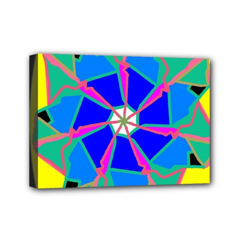 Mandala Wheel Pattern Ornament Mini Canvas 7  X 5  (stretched) by Pakrebo