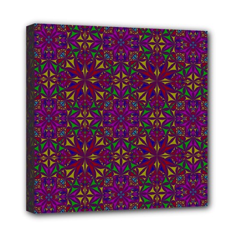 Triangle Pattern Kaleidoscope Color Mini Canvas 8  X 8  (stretched) by Pakrebo