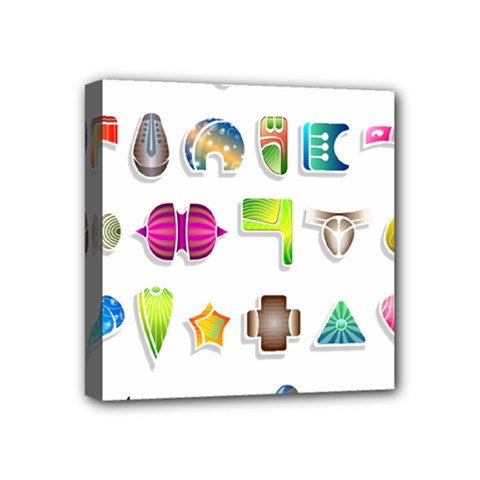 Shapes Abstract Set Pack Mini Canvas 4  X 4  (stretched) by Pakrebo