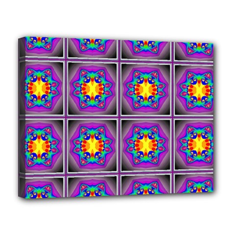 Seamless Wallpaper Pattern Ornament Art Canvas 14  X 11  (stretched) by Pakrebo