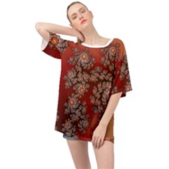 Fractal Rendering Pattern Abstract Oversized Chiffon Top by Pakrebo