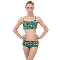 Seamless Wallpaper Digital Patterns Layered Top Bikini Set by Pakrebo