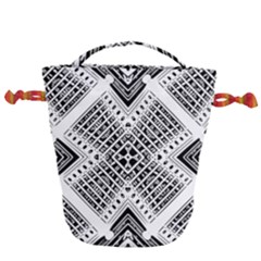 Pattern Tile Repeating Geometric Drawstring Bucket Bag by Pakrebo