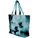 Wonderful Unicorn Silhouette In The Night Zip Up Canvas Bag View1