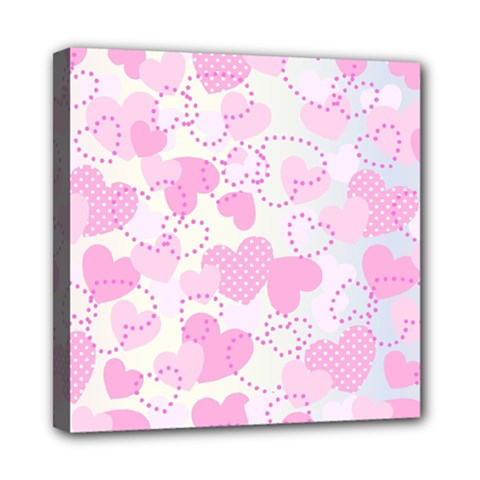 Valentine Background Hearts Mini Canvas 8  X 8  (stretched) by Bajindul