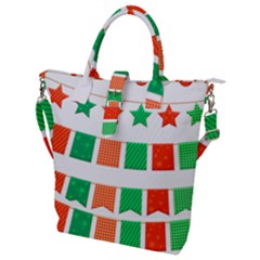 Christmas Bunting Banners Tasse Buckle Top Tote Bag by Bajindul