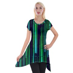 Background Blur Short Sleeve Side Drop Tunic by Bajindul