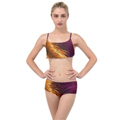 Lines Curlicue Fantasy Colorful Layered Top Bikini Set by Bajindul