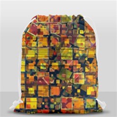 Color Abstract Artifact Pixel Drawstring Bag (small) by Pakrebo