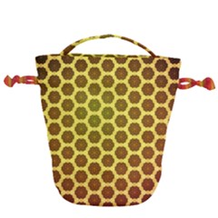 Digital Art Art Artwork Abstract Yellow Drawstring Bucket Bag by Pakrebo