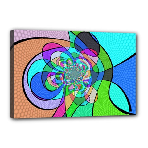 Retro Wave Background Pattern Canvas 18  X 12  (stretched) by Pakrebo