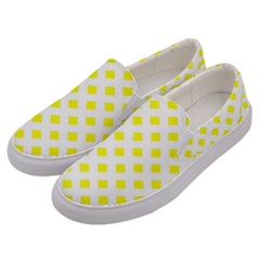 Yellow White Men s Canvas Slip Ons by HermanTelo