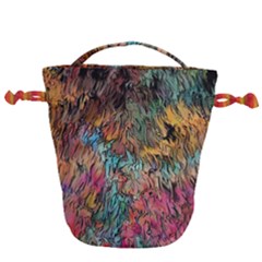 Oil Paint Drawstring Bucket Bag by Bajindul