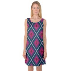 Purple Textile And Fabric Pattern Sleeveless Satin Nightdress by Pakrebo