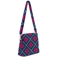 Purple Textile And Fabric Pattern Zipper Messenger Bag by Pakrebo