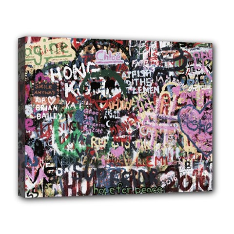 Graffiti Wall Background Canvas 14  X 11  (stretched) by Pakrebo