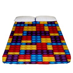 Lego Background Game Fitted Sheet (king Size) by Mariart