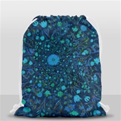 Light Blue Medieval Flowers Drawstring Bag (small) by bloomingvinedesign