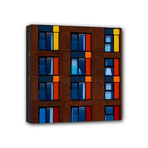 Architecture Color Colour Windows Mini Canvas 4  X 4  (stretched) by Pakrebo