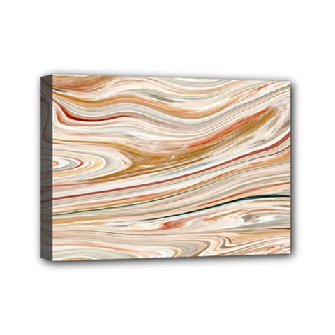 Brown And Yellow Abstract Painting Mini Canvas 7  X 5  (stretched) by Pakrebo