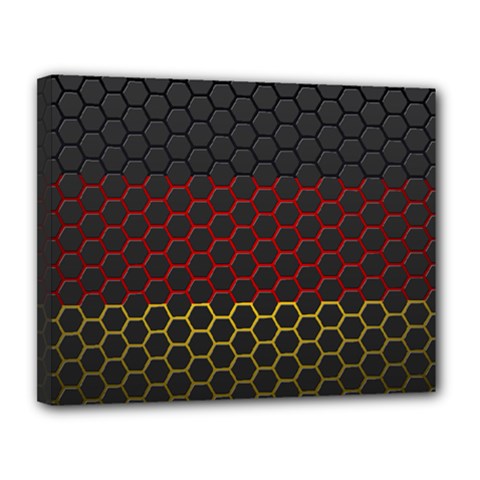 Germany Flag Hexagon Canvas 14  X 11  (stretched) by HermanTelo