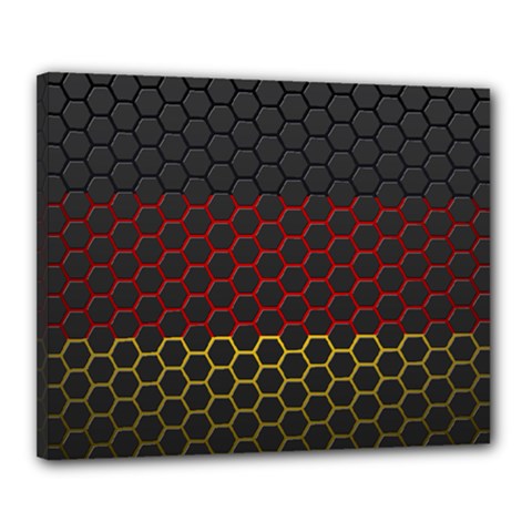 Germany Flag Hexagon Canvas 20  X 16  (stretched) by HermanTelo