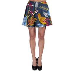 Colorful Birds In Nature Skater Skirt by Sobalvarro