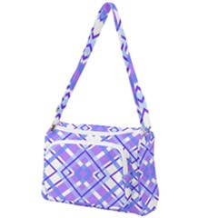 Geometric Plaid Purple Blue Front Pocket Crossbody Bag by Mariart