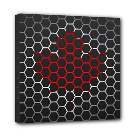 Canada Flag Hexagon Mini Canvas 8  X 8  (stretched) by HermanTelo