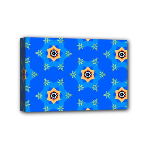 Pattern Backgrounds Blue Star Mini Canvas 6  X 4  (stretched) by HermanTelo