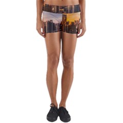 View Of High Rise Buildings During Day Time Yoga Shorts by Pakrebo
