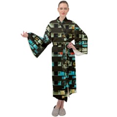 Architectural Design Architecture Building Cityscape Maxi Tie Front Velour Kimono by Pakrebo