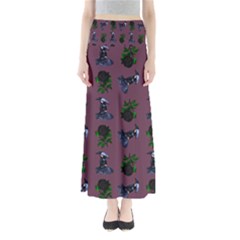 Gothic Girl Rose Mauve Pattern Full Length Maxi Skirt by snowwhitegirl