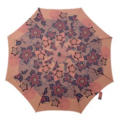 Flowers Orange Purple Warm Hook Handle Umbrellas (small) by Bajindul