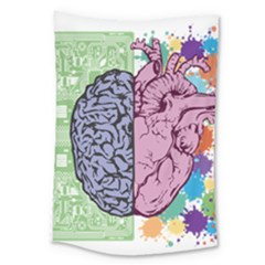 Brain Heart Balance Emotion Large Tapestry by Sudhe