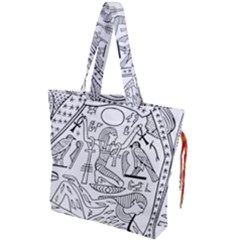 Egyptian Hieroglyphics History Seb Drawstring Tote Bag by Sudhe
