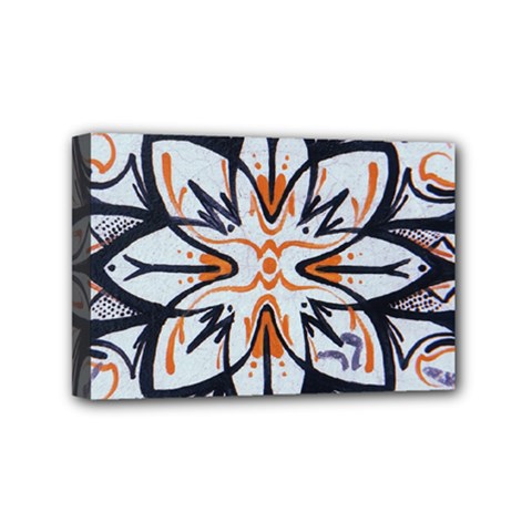 White Black And Orange Illustration Mini Canvas 6  X 4  (stretched) by Wegoenart