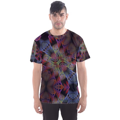 Abstract Animated Ornament Background Fractal Art Men s Sports Mesh Tee by Wegoenart