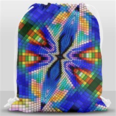 Art Kaleidoscope Meditation Mosaic Drawstring Bag (large) by Wegoenart
