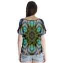 Abstract Art Background Flames V-Neck Flutter Sleeve Top View2