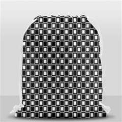 Black And White Boxes Drawstring Bag (small) by designsbyamerianna