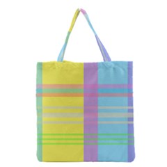 Easter Background Easter Plaid Grocery Tote Bag by Simbadda