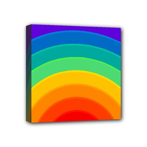 Rainbow Background Colorful Mini Canvas 4  X 4  (stretched) by Simbadda