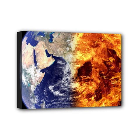 Earth World Globe Universe Space Mini Canvas 7  X 5  (stretched) by Simbadda