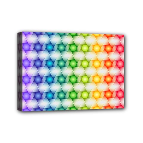Background Colorful Geometric Mini Canvas 7  X 5  (stretched) by Simbadda