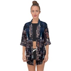 Architecture Buildings City Open Front Chiffon Kimono by Simbadda