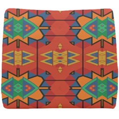 Misc Shapes On An Orange Background                Seat Cushion by LalyLauraFLM