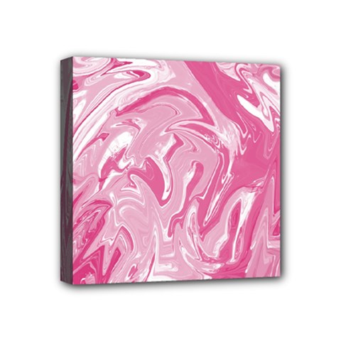 Marble Painting Texture Pattern Pink Mini Canvas 4  X 4  (stretched) by Simbadda
