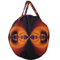 Abstract Artwork Fractal Background Black Orange Giant Round Zipper Tote View2