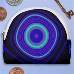 Digital Art Background Pink Blue Horseshoe Style Canvas Pouch by Sudhe